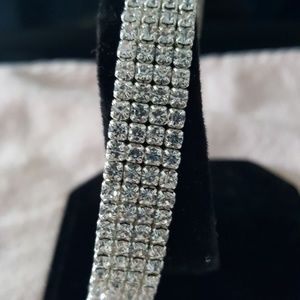 Crystal, Elastic & Silver-Plated Anklet - NEW